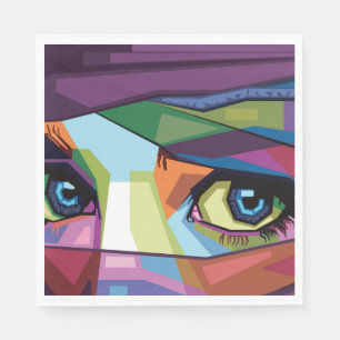 Serviette En Papier Beaux yeux pop art