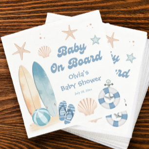 Serviette En Papier Bébé à bord Baby shower Surfboard Beach