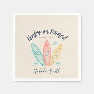 Serviette En Papier Bébé à bord Planche de surf Baby Shower