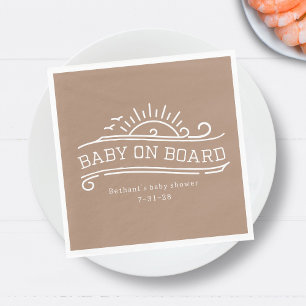 Serviette En Papier Bébé à bord surf Baby shower neutre