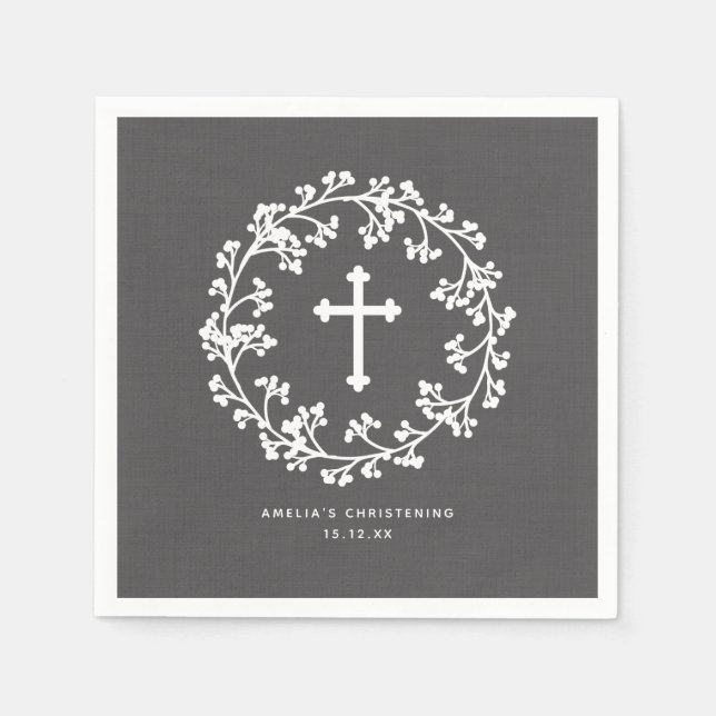 Serviette En Papier Bébé à la respiration Christening (Devant)