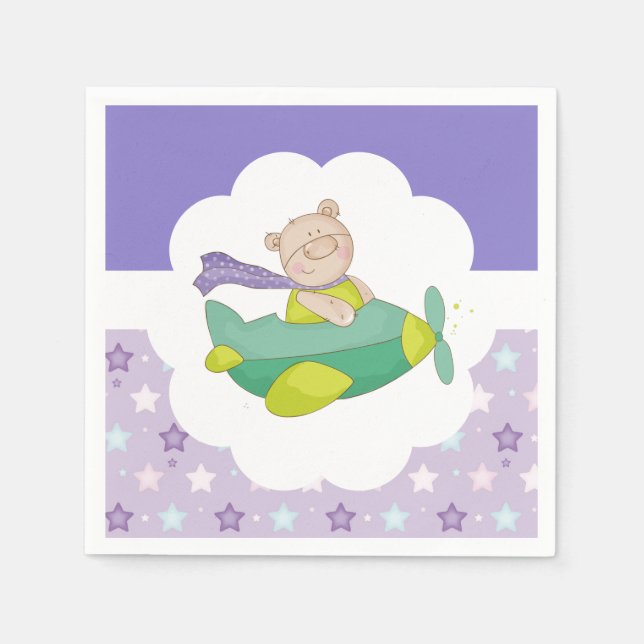 Serviette En Papier Bébé adorable Teddy Papier d'ours Napkin (Devant)