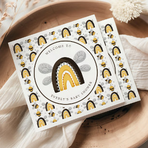 Serviette En Papier Bébé Arc-en-ciel Bumblebee Fête de Naissance