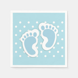 Serviette En Papier Bébé bleu mou Pieds de garçon