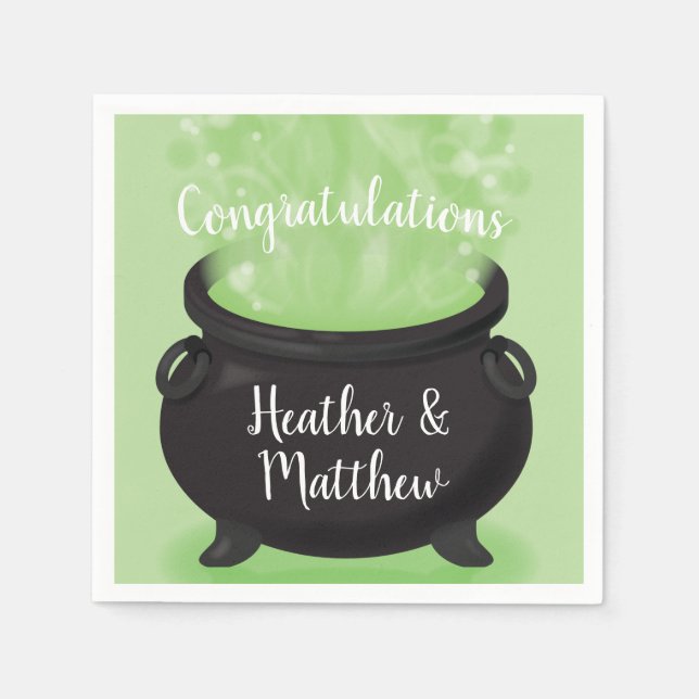 Serviette En Papier Bébé brasse Sorcière douche Halloween Cauldron (Devant)