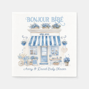 Serviette En Papier Bebe Cafe Bonjour Bebe Baby shower à thème parisie