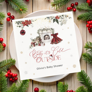 Serviette En Papier Bébé c'est froid dehors Noël Fille Baby shower