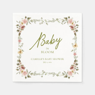 Serviette En Papier Bébé dans le Baby shower de jardin en fleurs