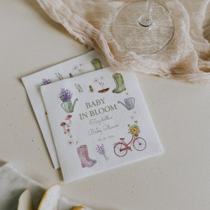 Serviette En Papier Bébé dans le Baby shower de jardin en fleurs