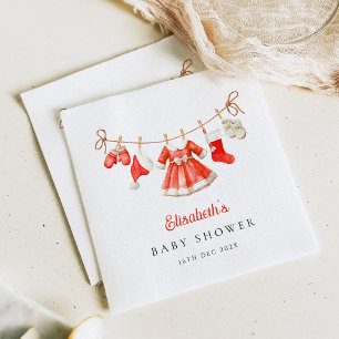Serviette En Papier Bébé du Père Noël rouge Baby Shower
