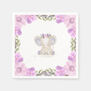 Serviette En Papier Bébé éléphant fille Baby Shower
