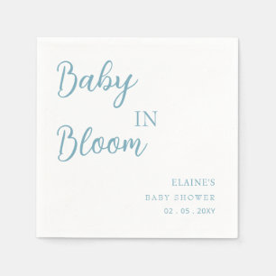 Serviette En Papier Bébé en Baby shower garçon bleu fleur