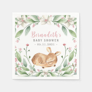 Serviette En Papier Bébé en bois Faune Petit Cerf Baby shower serviett