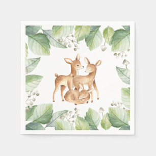 Serviette En Papier Bébé en bois Faune Petit Cerf Baby shower serviett