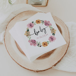 Serviette En Papier Bébé En Fleur Baby shower Floral