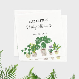Serviette En Papier Bébé en Fleur Douche Verdure Botanique