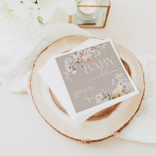 Serviette En Papier Bébé en Fleur Fleur sauvage Baby shower de printem