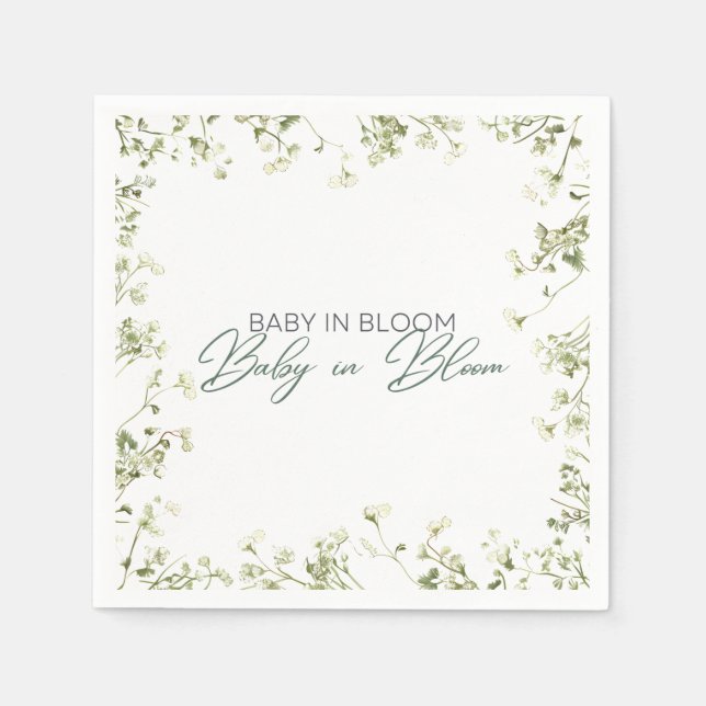 Serviette En Papier Bébé en fleur - Le souffle du bébé (Devant)