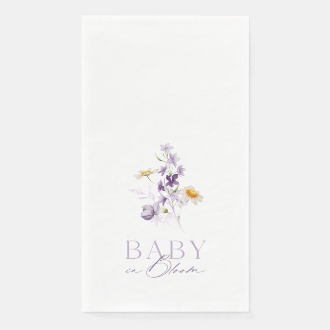 Serviette En Papier Bébé en fleurs (Devant)