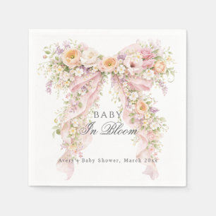 Serviette En Papier Bébé en fleurs Arc en floral Fille Baby Shower