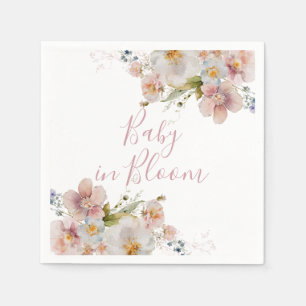 Serviette En Papier Bébé en fleurs baby shower floral