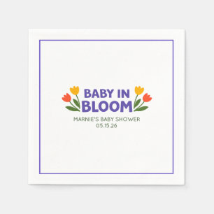Serviette En Papier Bébé en fleurs : Fête de bébé chic aux tulipes col