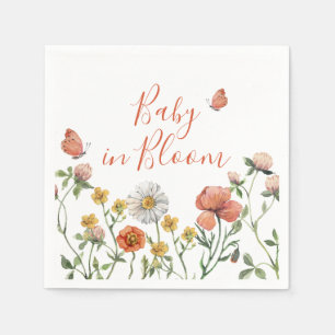 Serviette En Papier Bébé en fleurs Fête de bébé thème fleurs sauvages
