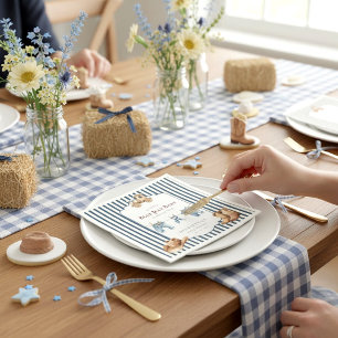 Serviette En Papier Bébé en Jean Bleu Baby Shower Western Cow-boy