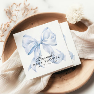 Serviette En Papier Bébé Fille Arc-en-ciel Céleste Ruban