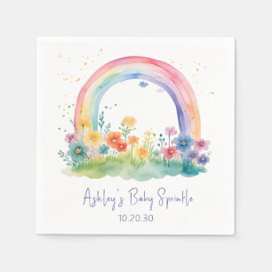 Serviette En Papier Bébé Fille Arc-en-Ciel Fleur Sauvage Sprinkle
