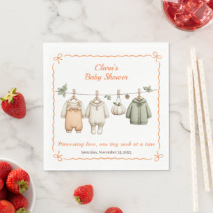 Serviette En Papier Bébé Fille Baby Shower de Thanksgiving   Linge de 