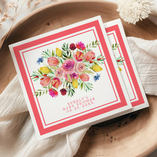 Serviette En Papier Bébé fleur sauvage En Fleur Baby shower Floral