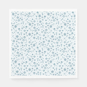 Serviette En Papier Bébé Floral bleu en baby shower garçon Fleur
