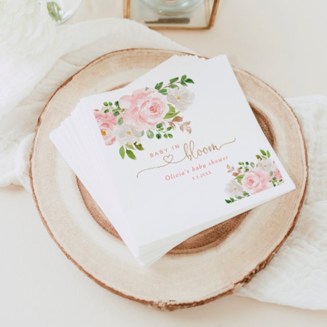 Serviette En Papier Bébé floral clair dans les serviettes en baby show (Créateur téléchargé)