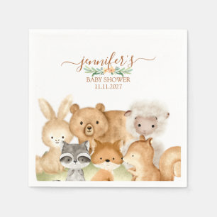 Serviette En Papier Bébé forêt aquarelle