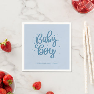 Serviette En Papier Bébé Garçon Bleu Baby Shower