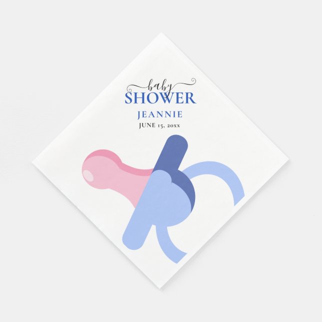 Serviette En Papier BÉBÉ GARÇON BLUE BINKY BABY SHOWER serviettes (Coin)