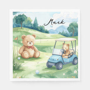 Serviette En Papier Bébé garçon de golf sur green de putting 