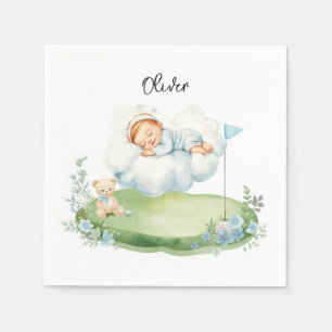 Serviette En Papier Bébé garçon de golf sur green de putting 