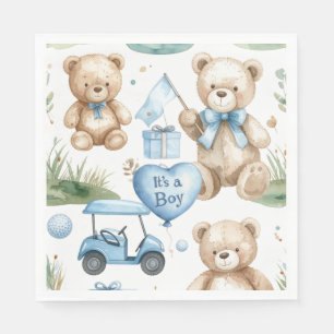 Serviette En Papier Bébé garçon de golf sur green de putting 