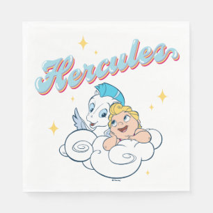 Serviette En Papier Bébé Hercule et Pégase sur des serviettes en nuage