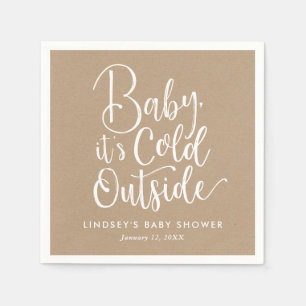 Serviette En Papier Bébé Il fait froid à l'extérieur du Baby shower Fa