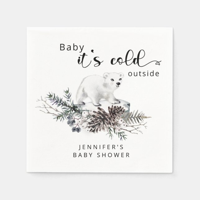 Serviette En Papier Bébé il fait froid dehors Baby shower (Devant)