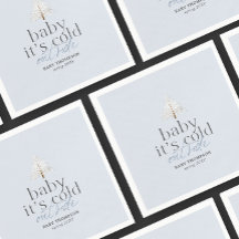 Bébé Il fait froid dehors Baby shower bleu garçon