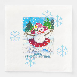 Serviette En Papier Bébé, il fait froid dehors ! Fournitures de fête