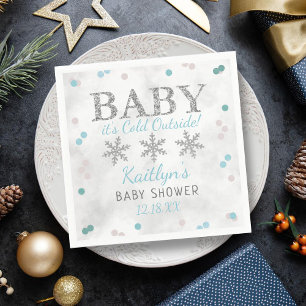 Serviette En Papier Bébé Il fait froid dehors garçons Baby shower d'hi