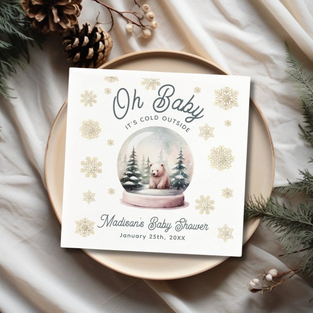 Serviette En Papier Bébé Il fait froid dehors papier Baby shower d'hiv (Baby It's Cold Outside Winter Baby Shower Paper Napkins)