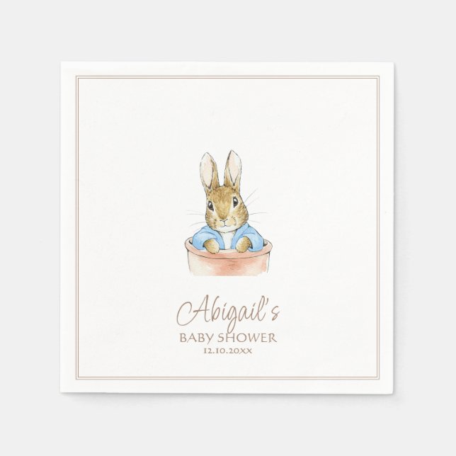 Serviette En Papier Bébé Lapin Baby Shower (Devant)