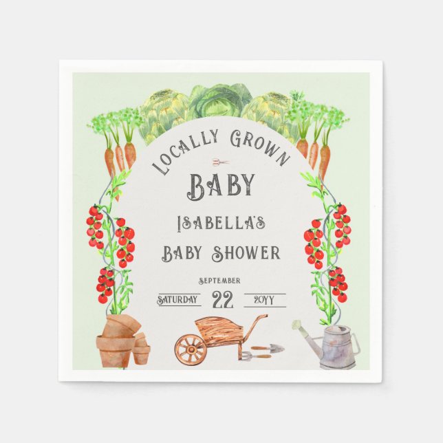 Serviette En Papier Bébé local, Baby shower agricole (Devant)