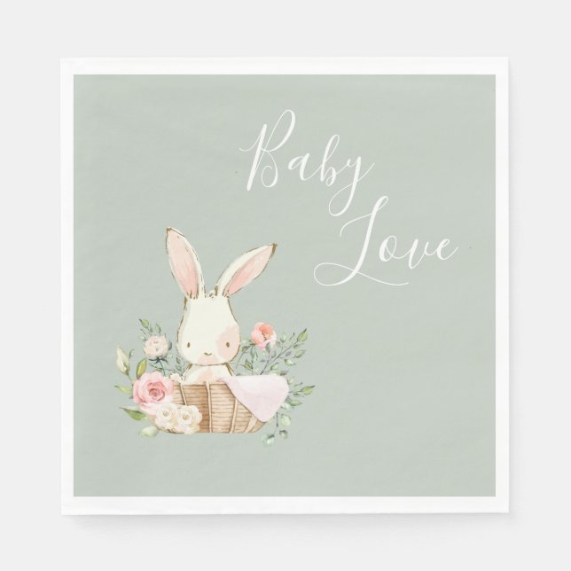 Serviette En Papier Bébé mignon amour lapin lapin Baby shower (Devant)